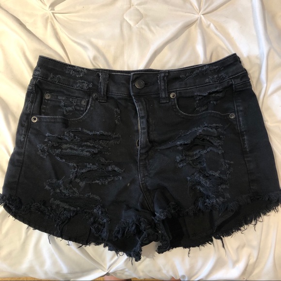 American Eagle Hi-Rise Jean Shorts - Black - Picture 1 of 3